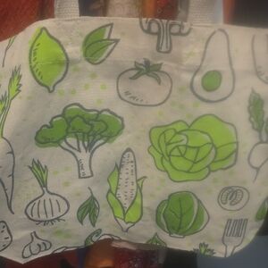 Eco-Friendly Tote Bag with Green Vegetable Print